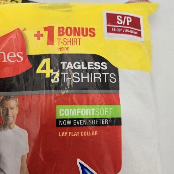 4 Hanes Men's ComfortSoft 100% Cotton Lay Flat Collar Blank T-Shirt 2135VT Small - Picture 3 of 7
